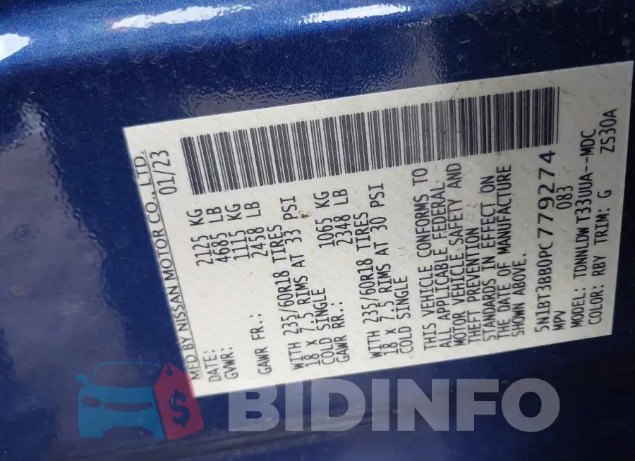 5N1BT3BB0PC779274 Photo# 9