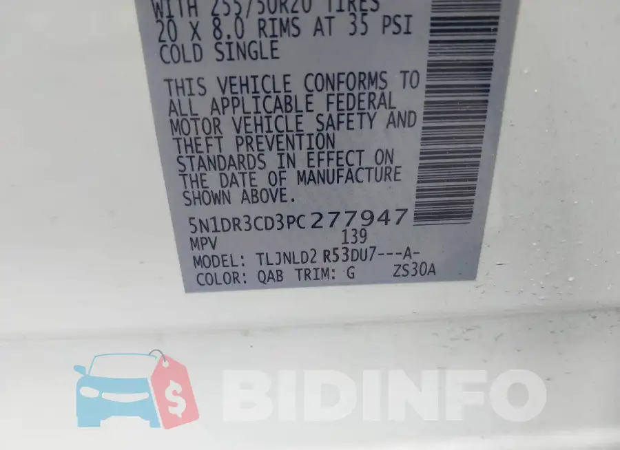 5N1DR3CD3PC277947 Photo# 9