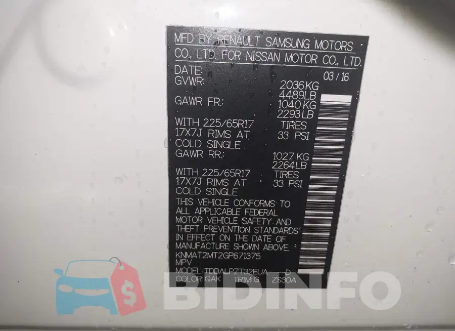 KNMAT2MT2GP671375 Photo# 9