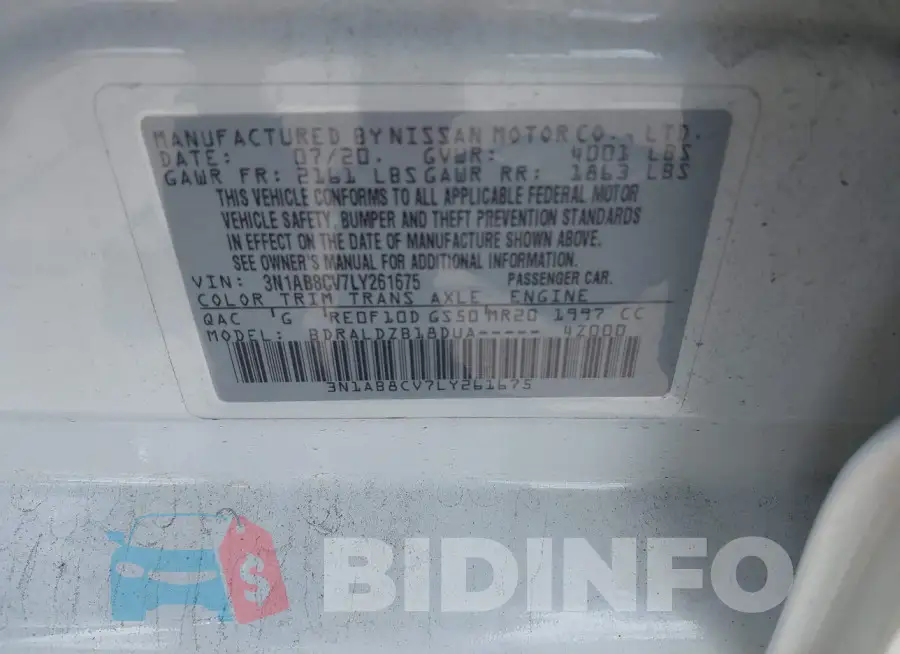 3N1AB8CV7LY261675 Photo# 9