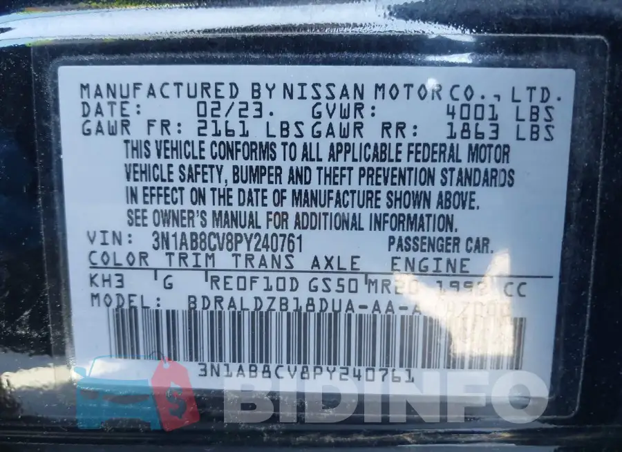 3N1AB8CV8PY240761 Photo# 9
