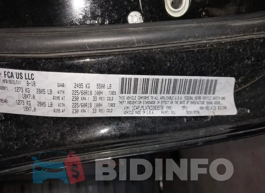 1C4PJMLX7KD283570 Photo# 9