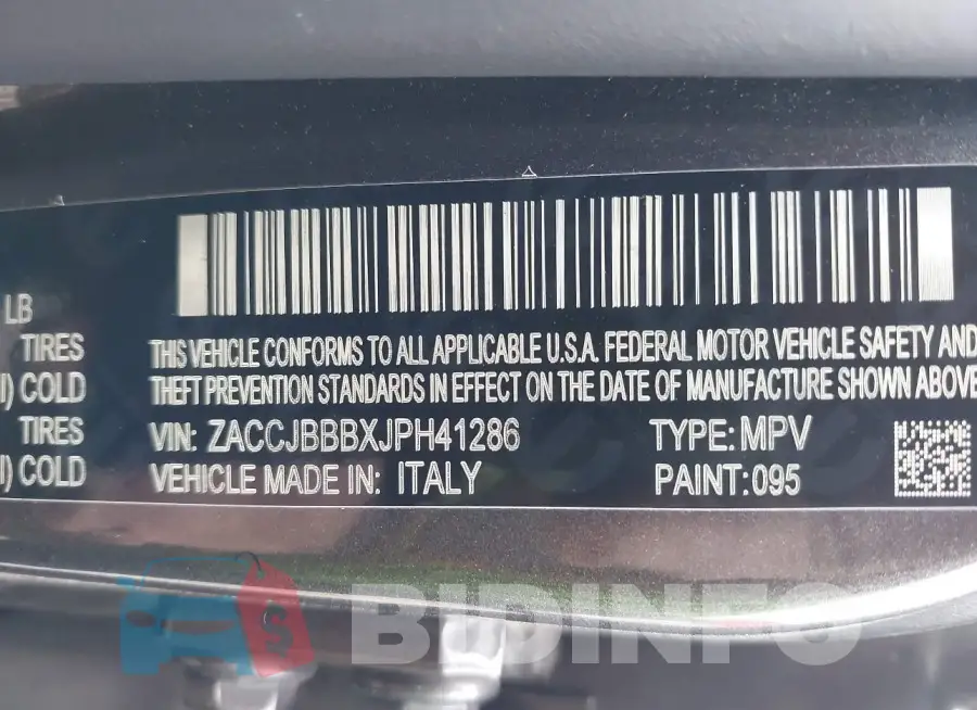ZACCJBBBXJPH41286 Photo# 9