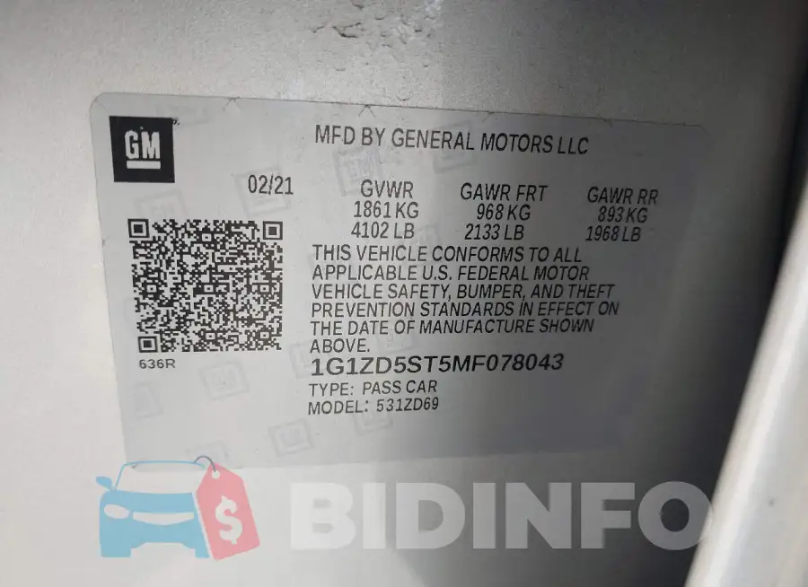 1G1ZD5ST5MF078043 Photo# 9