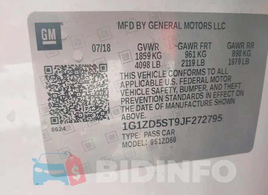 1G1ZD5ST9JF272795 Photo# 9