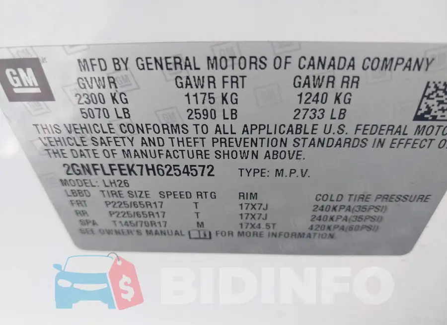 2GNFLFEK7H6254572 Photo# 9