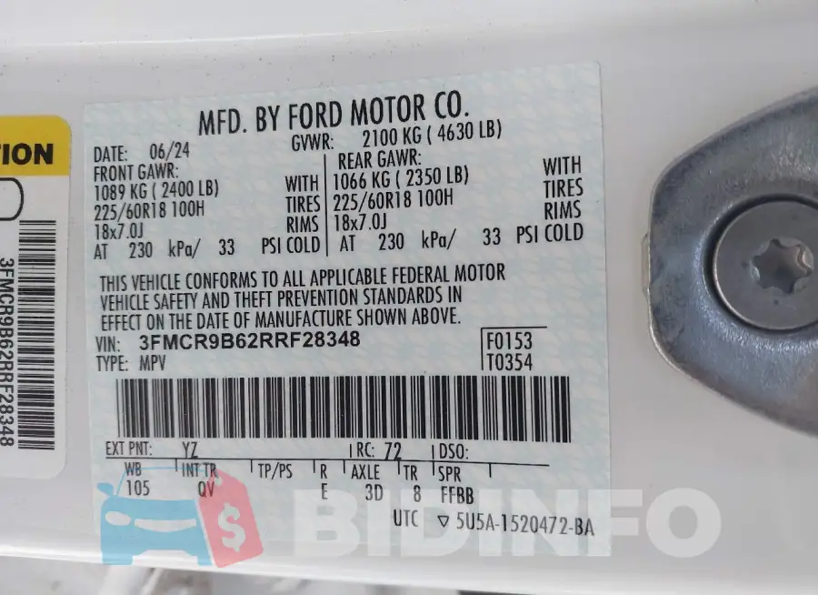 3FMCR9B62RRF28348 Photo# 9