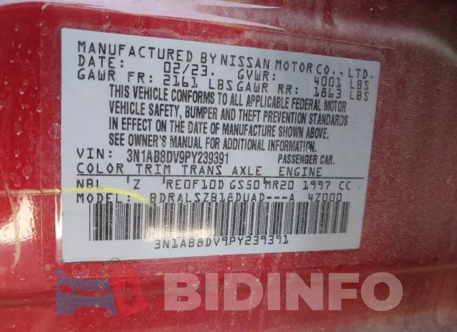 3N1AB8DV9PY239391 Photo# 9
