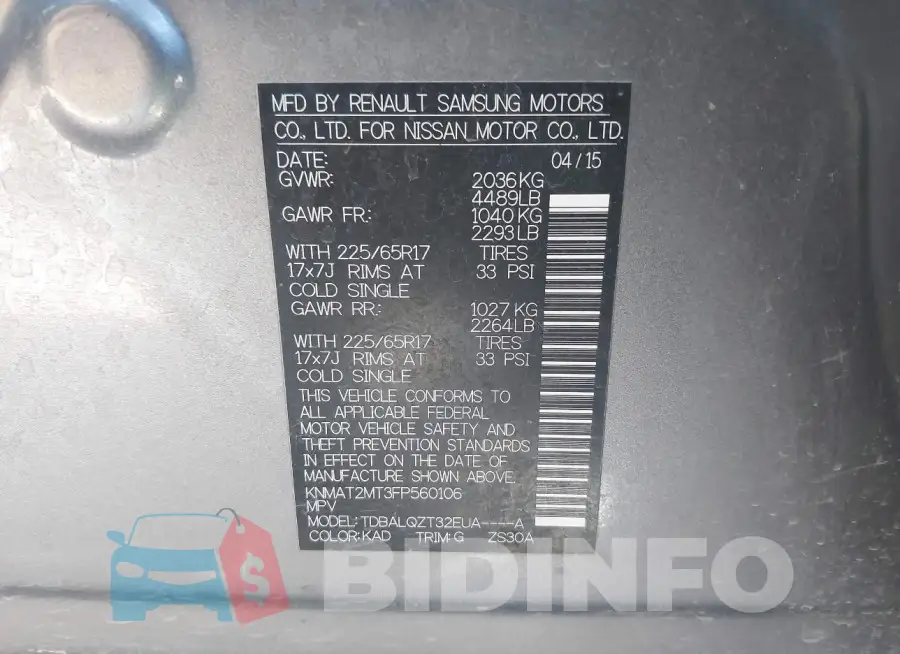 KNMAT2MT3FP560106 Photo# 9
