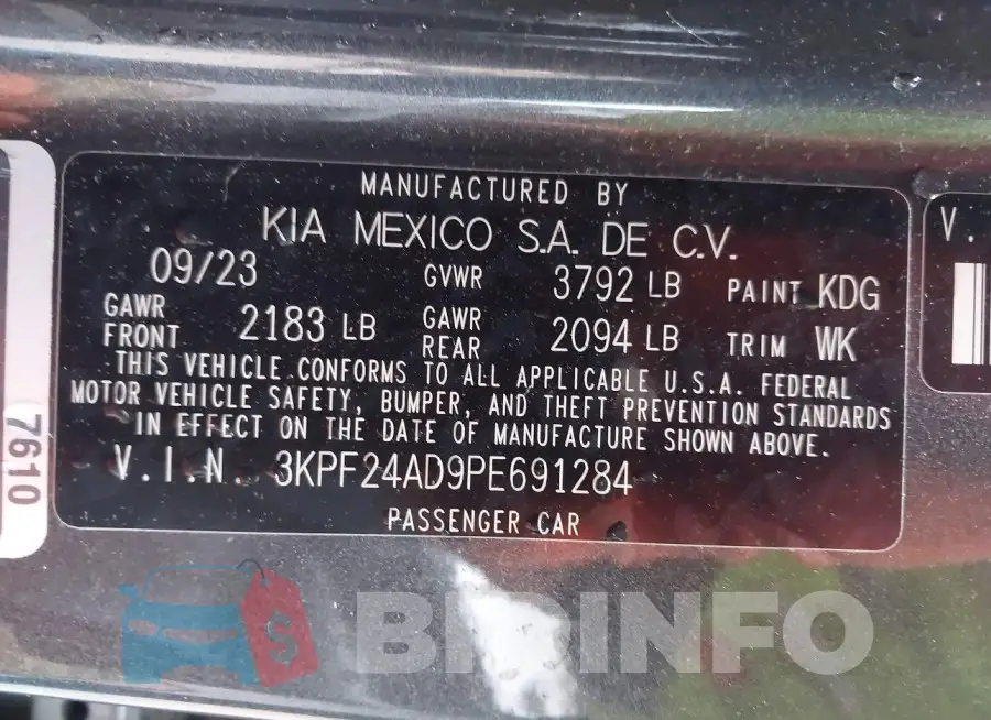 3KPF24AD9PE691284 Photo# 9