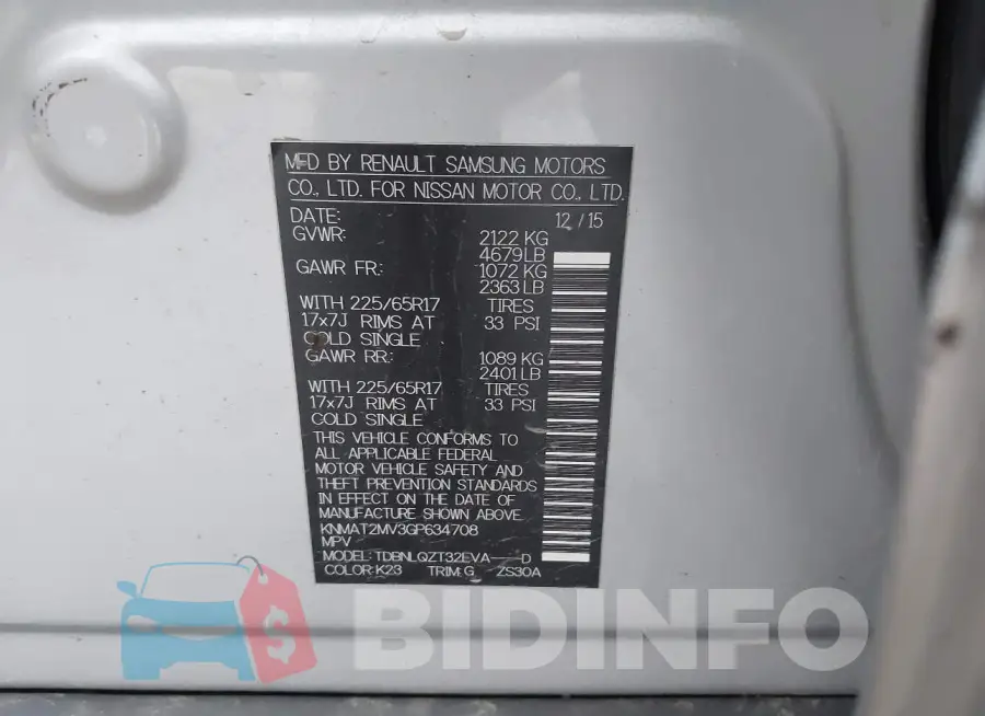 KNMAT2MV3GP634708 Photo# 9
