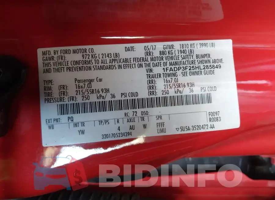 1FADP3F25HL285849 Photo# 9