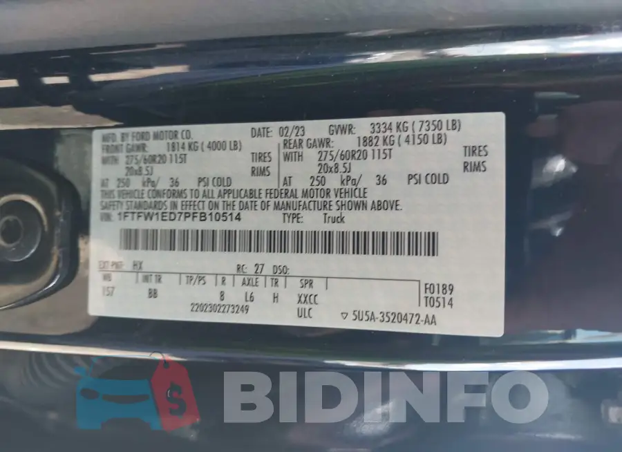1FTFW1ED7PFB10514 Photo# 9