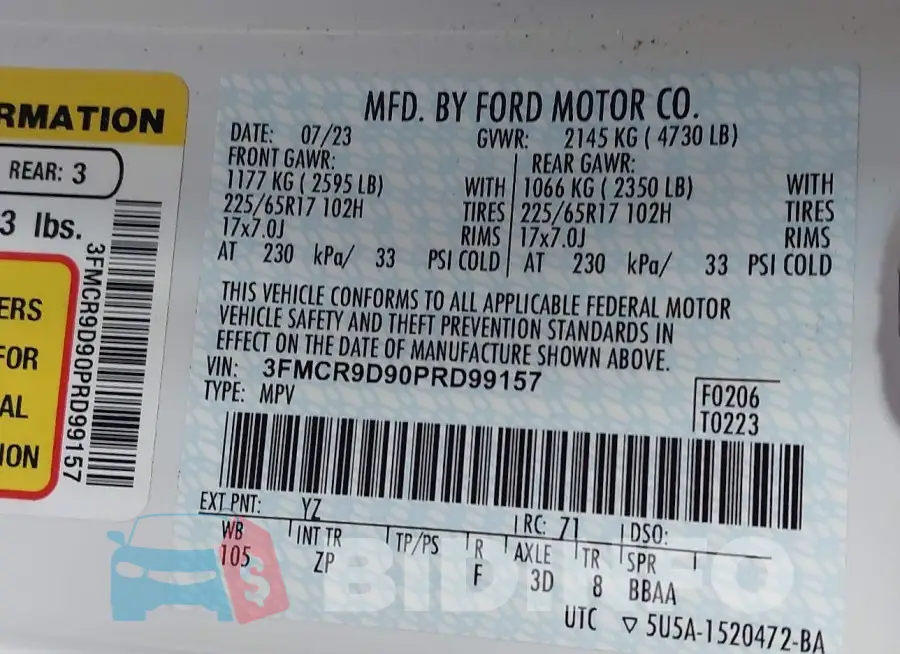 3FMCR9D90PRD99157 Photo# 9