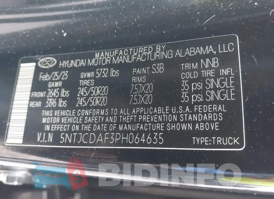 5NTJCDAF3PH064635 Photo# 9