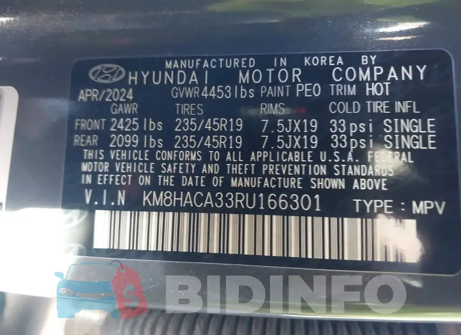 KM8HACA33RU166301 Photo# 9