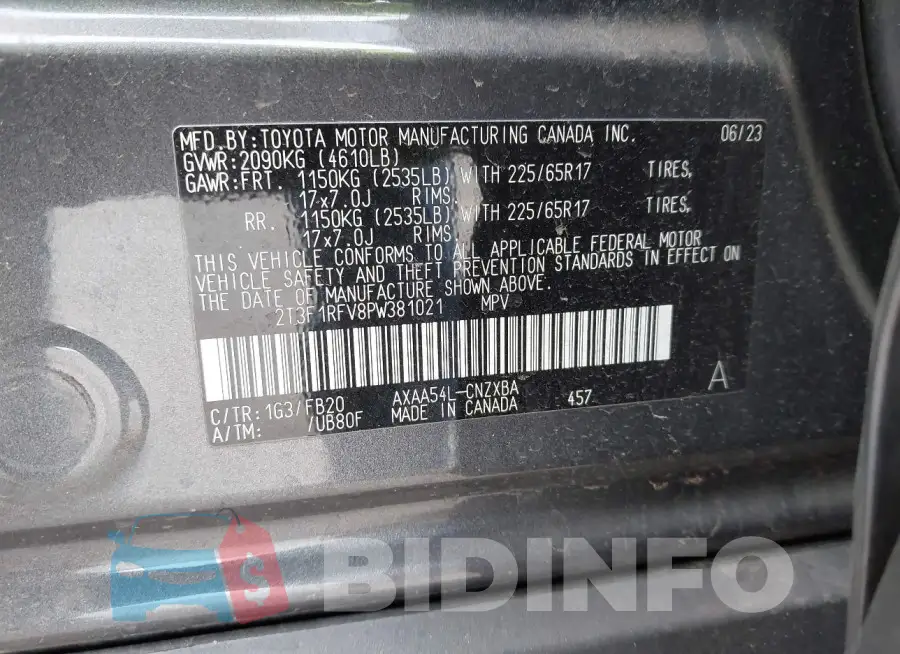 2T3F1RFV8PW381021 Photo# 9