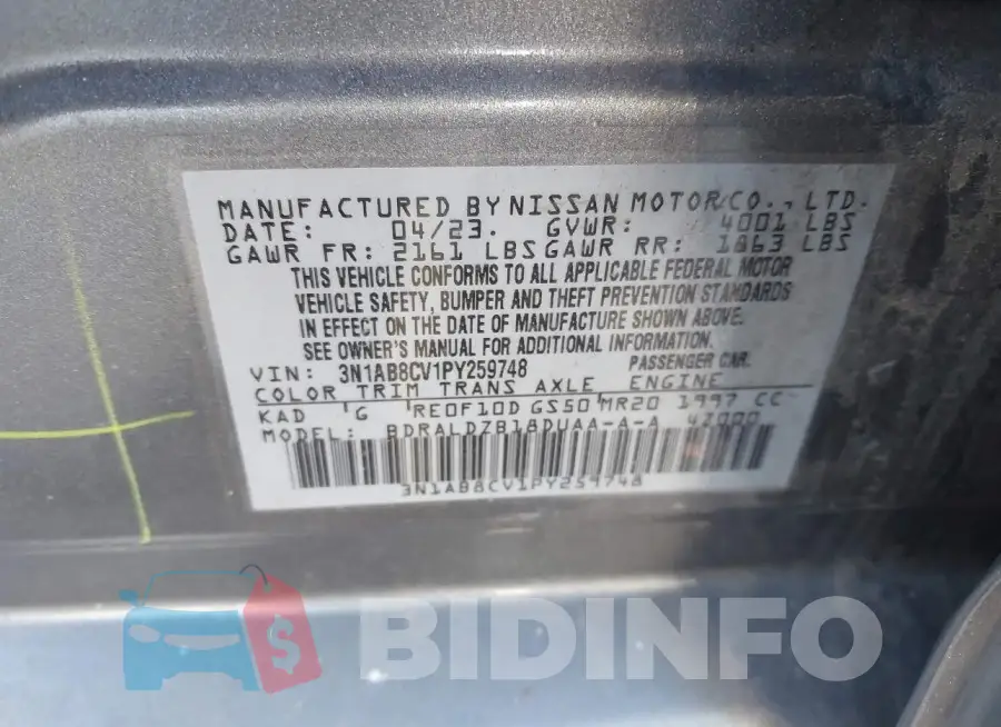 3N1AB8CV1PY259748 Photo# 9