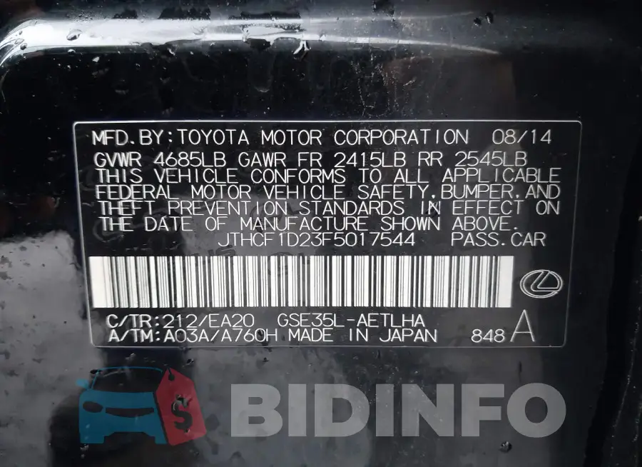 JTHCF1D23F5017544 Photo# 9