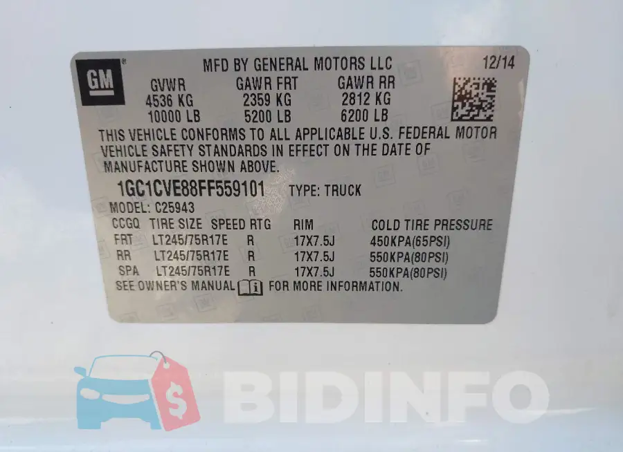 1GC1CVE88FF559101 Photo# 9