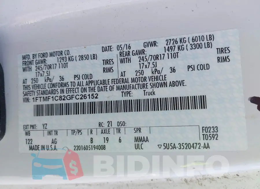 1FTMF1C82GFC26152 Photo# 9