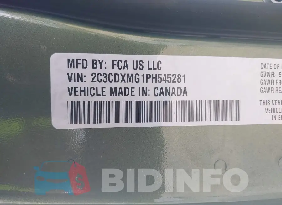 2C3CDXMG1PH545281 Photo# 9