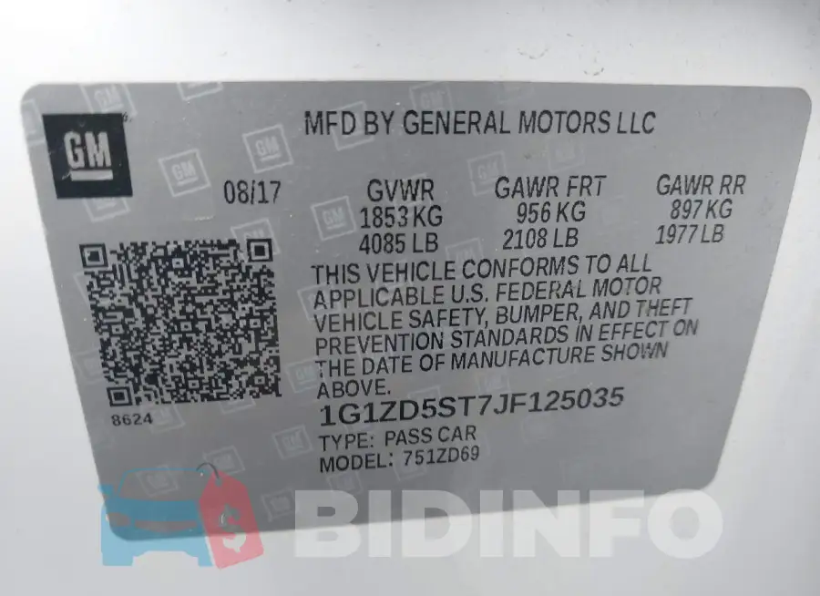 1G1ZD5ST7JF125035 Photo# 9