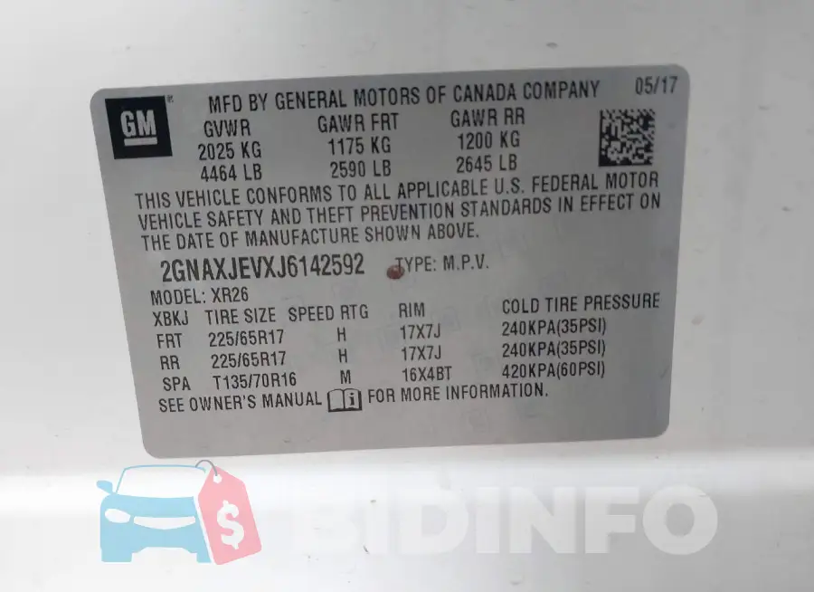 2GNAXJEVXJ6142592 Photo# 9