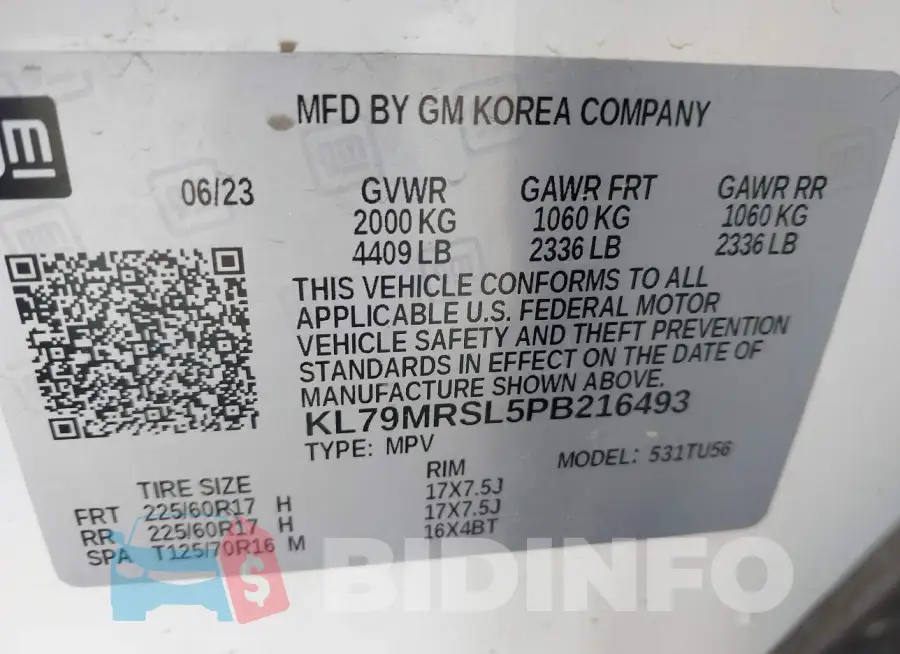 KL79MRSL5PB216493 Photo# 9
