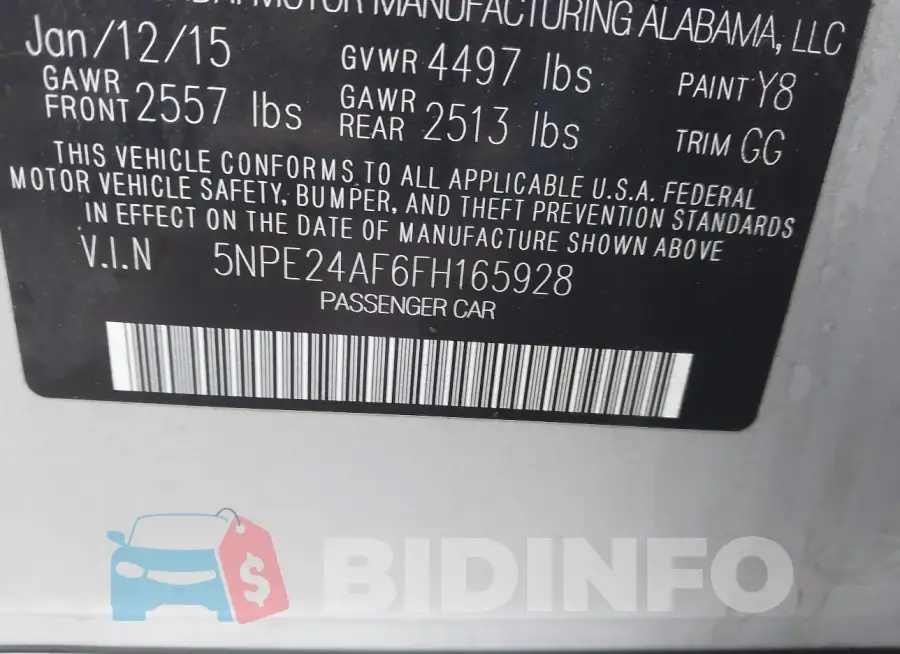 5NPE24AF6FH165928 Photo# 9