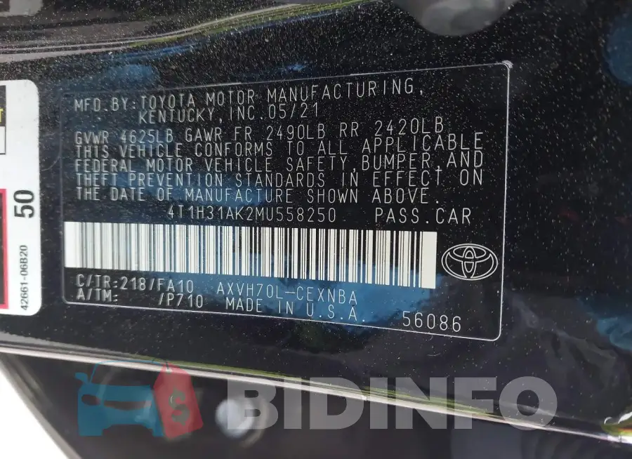 4T1H31AK2MU558250 Photo# 9