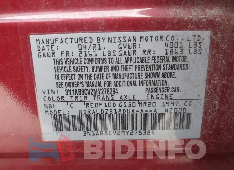 3N1AB8CV2MY278384 Photo# 9