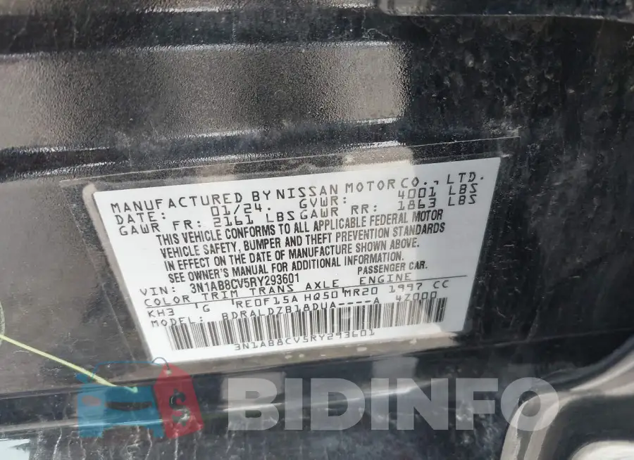 3N1AB8CV5RY293601 Photo# 9