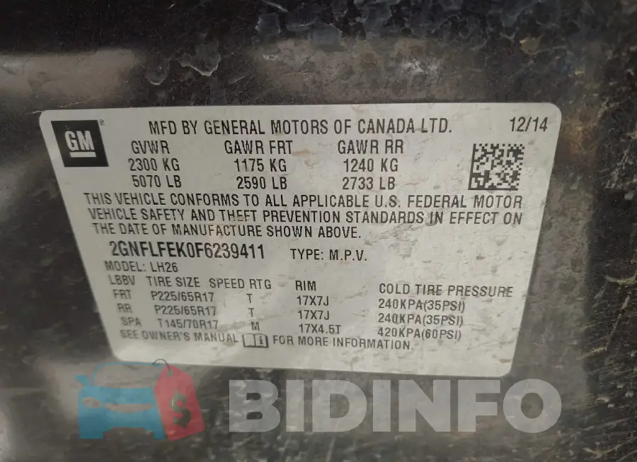 2GNFLFEK0F6239411 Photo# 9