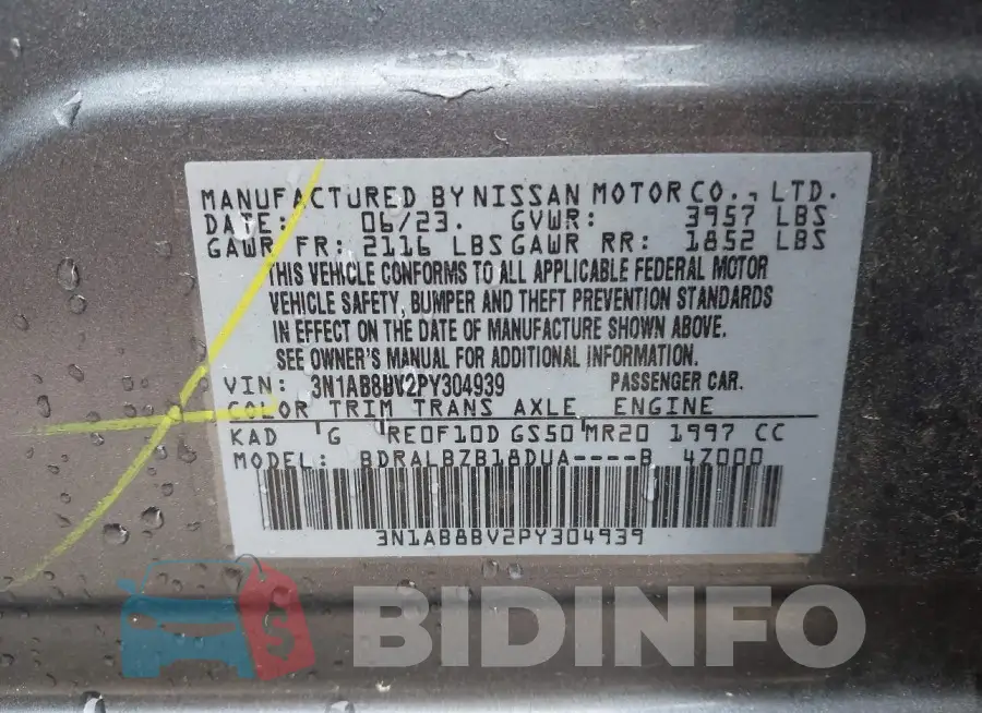 3N1AB8BV2PY304939 Photo# 9