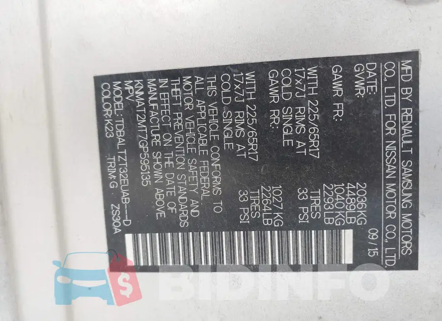 KNMAT2MT7GP595135 Photo# 9