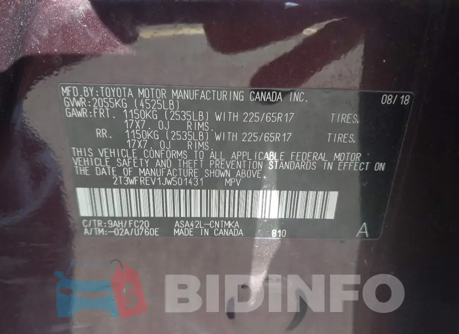 2T3WFREV1JW501431 Photo# 9