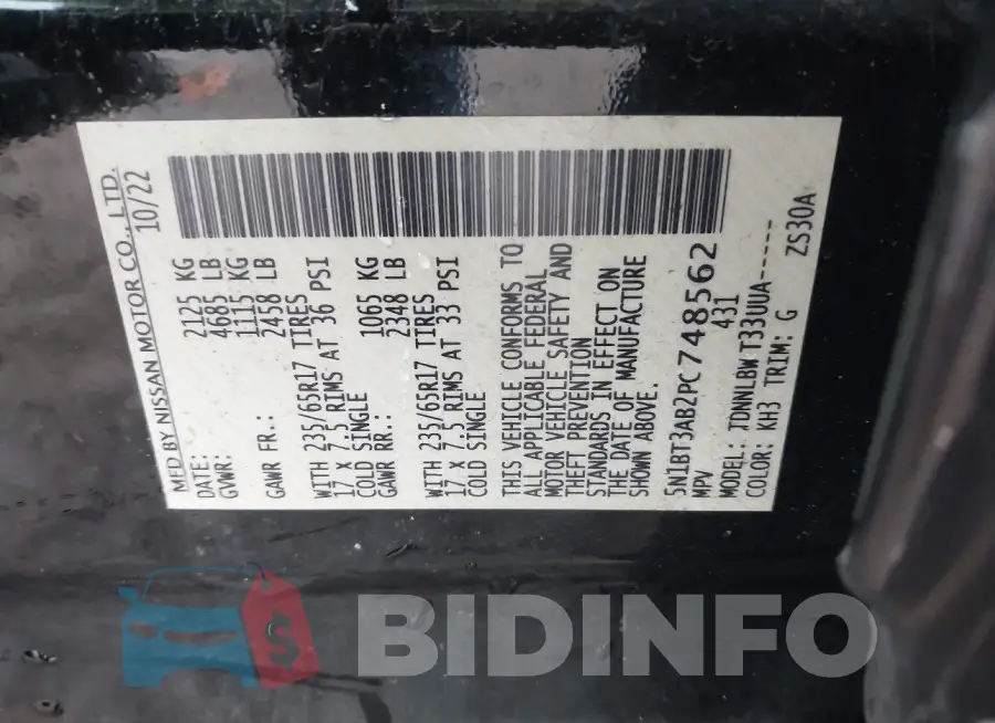 5N1BT3AB2PC748562 Photo# 9