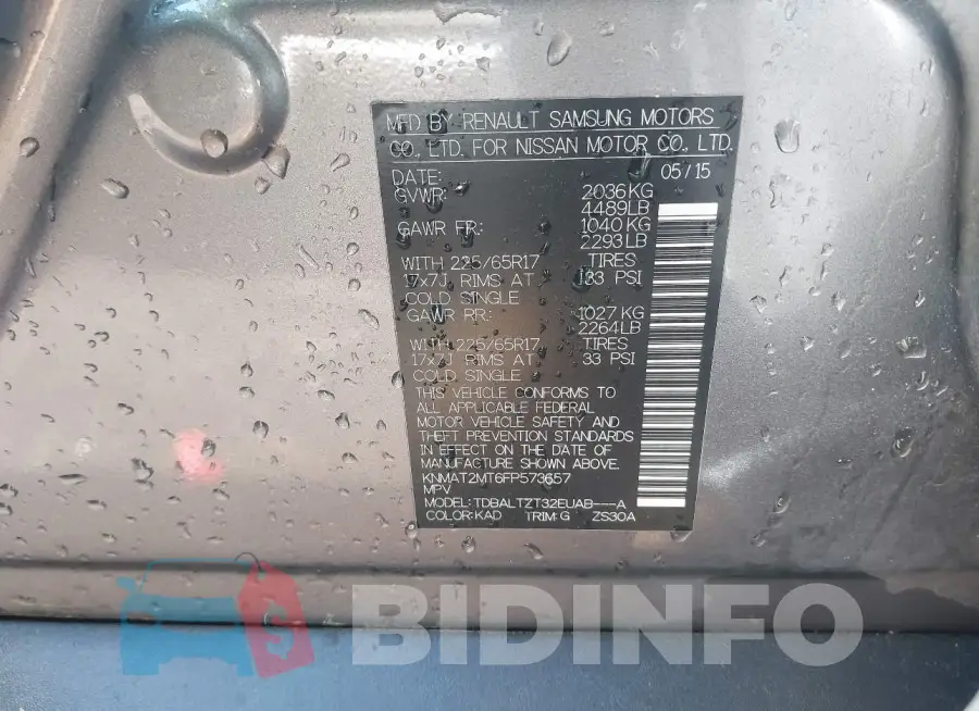 KNMAT2MT6FP573657 Photo# 9