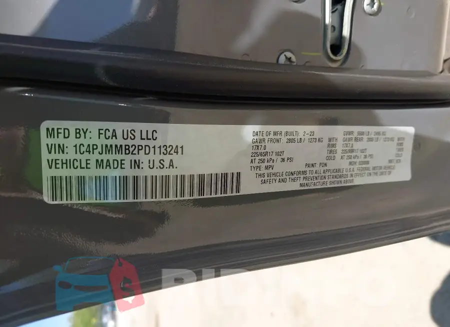 1C4PJMMB2PD113241 Photo# 9