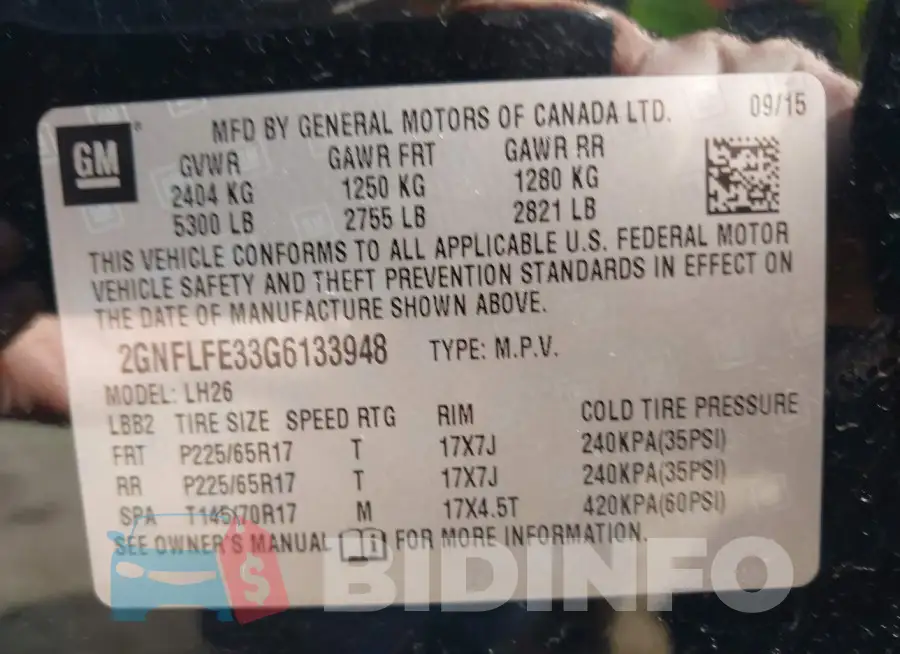 2GNFLFE33G6133948 Photo# 9
