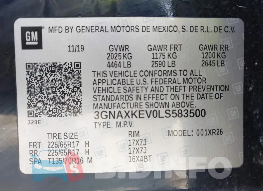 3GNAXKEV0LS583500 Photo# 9