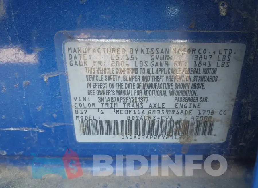 3N1AB7AP2FY291377 Photo# 9