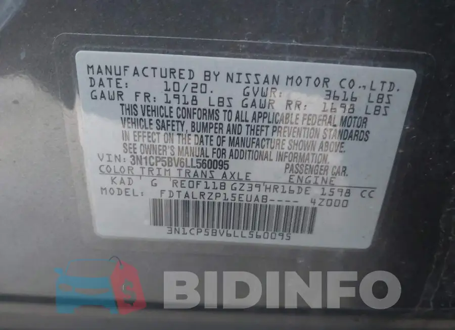 3N1CP5BV6LL560095 Photo# 9
