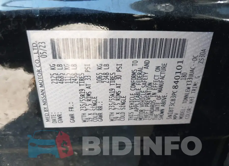 5N1BT3CB3PC840101 Photo# 9