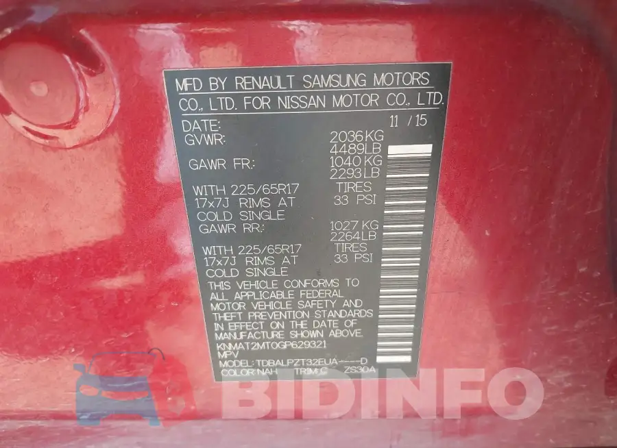KNMAT2MT0GP629321 Photo# 9