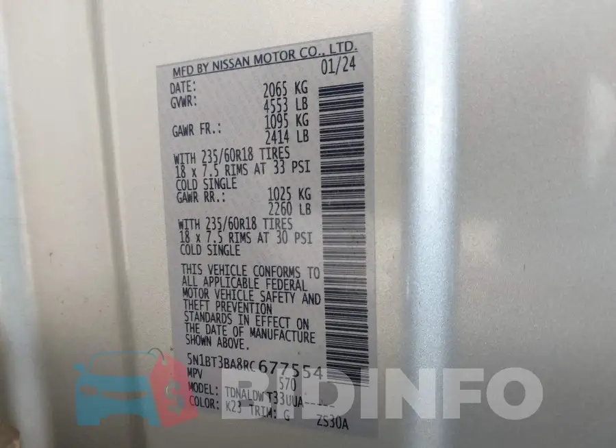 5N1BT3BA8RC677554 Photo# 9