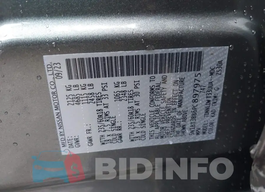 5N1BT3BB6PC897975 Photo# 9