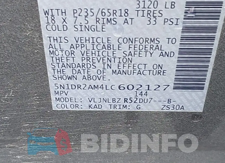5N1DR2AM4LC602127 Photo# 9