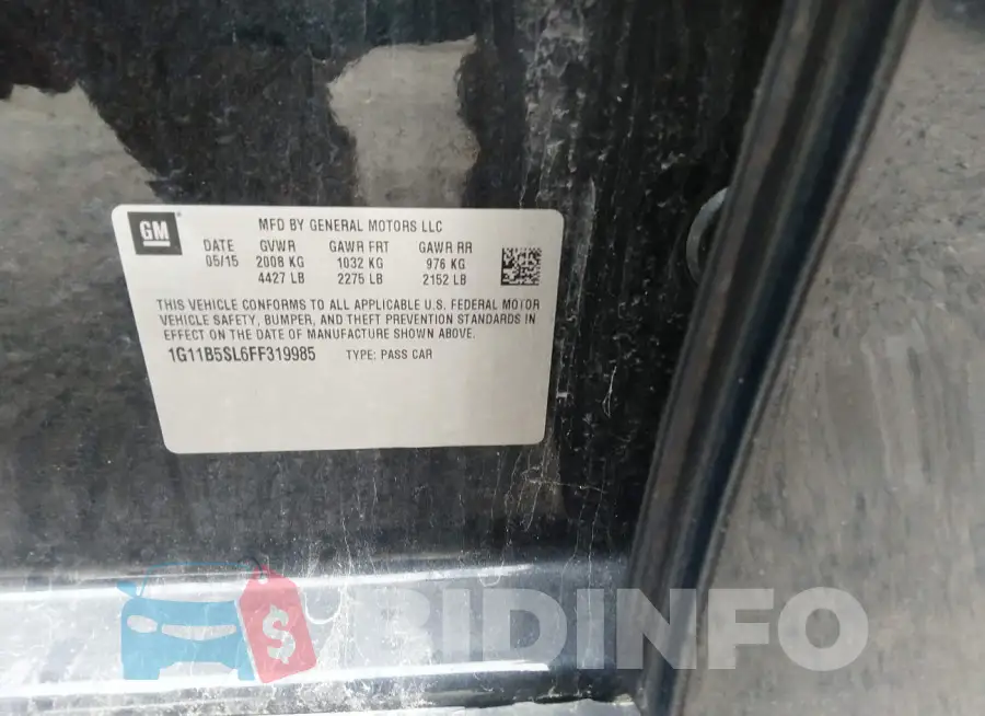 1G11B5SL6FF319985 Photo# 9